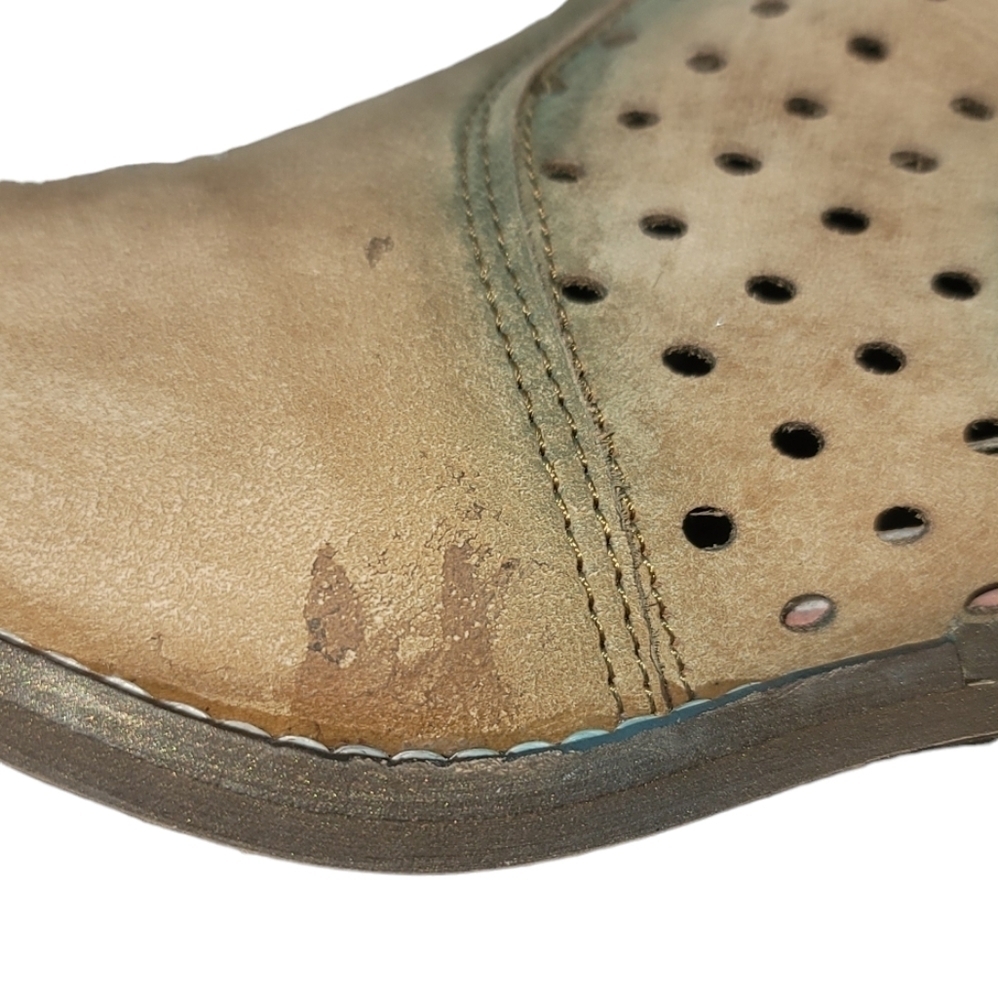 Circle G Distressed Leather Western Cutout Ankle Boots NWT - Picture 6 of 16